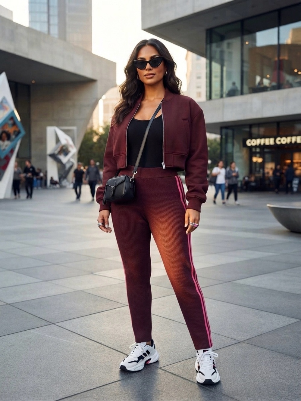 Adidas x Ivy Park Knit Pants - Cherry Wood - Size S